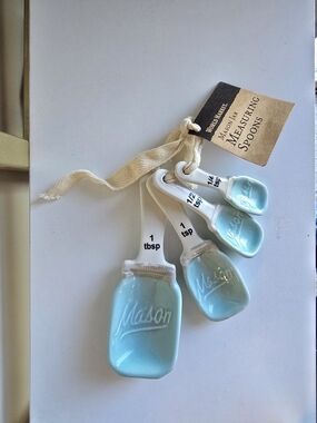 Sea Blue Ceramic Mason Jar Measuring Spoon